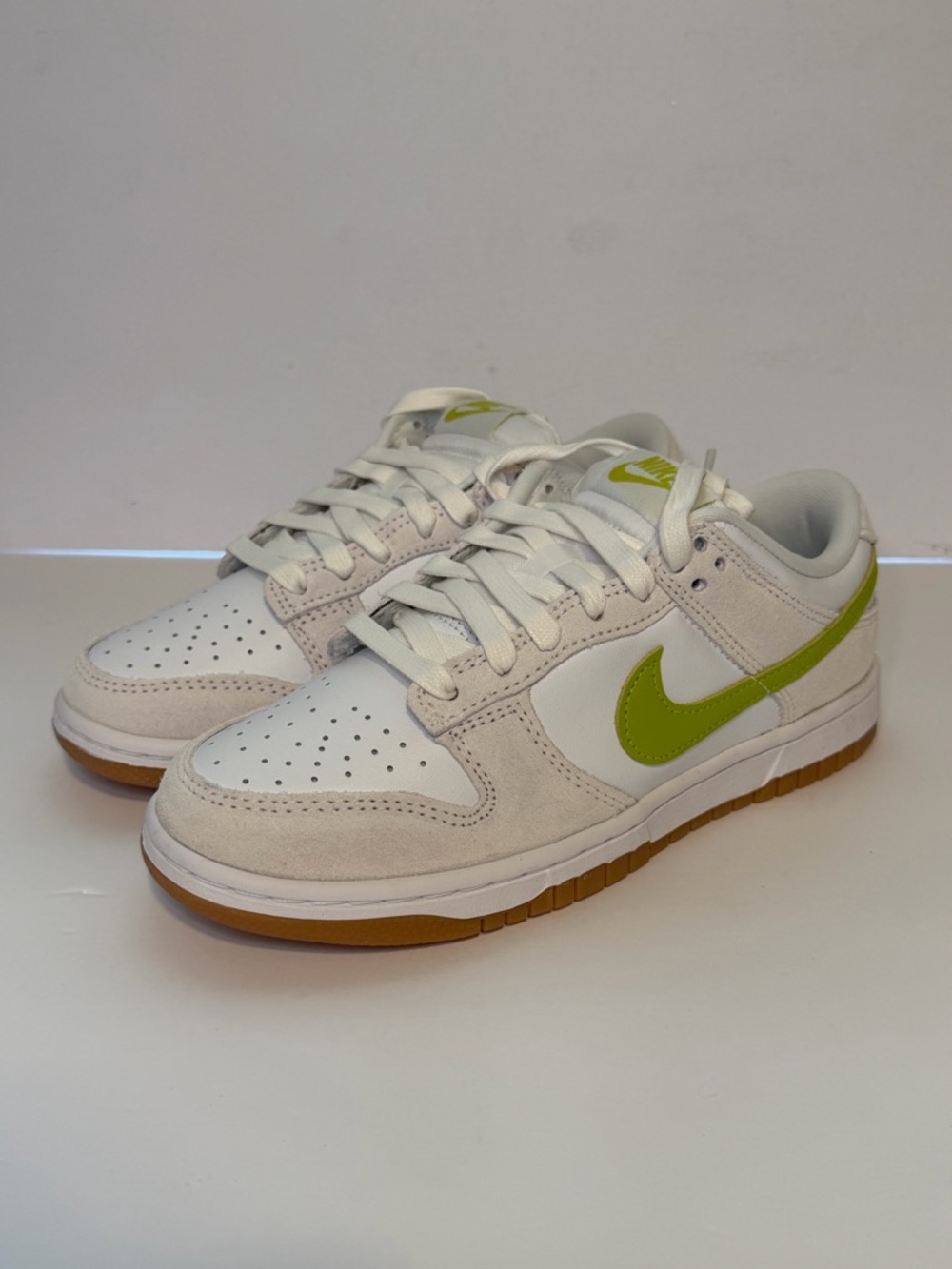 Nike Women’s Sneakers White with Lime Green Swoosh